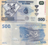 Congo 500 Francs 2022 P 96D New Sign UNC