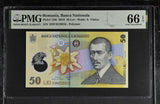Romania 50 Lei 2019 P 120 i Polymer Gem UNC PMG 66 EPQ
