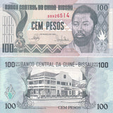 Guinea Bissau 100 Pesos 1990 P 11 UNC Domingos Ramos, National Bank building