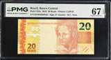 Brazil 20 Reais 2010 P 255 e Superb Gem UNC PMG 67 EPQ