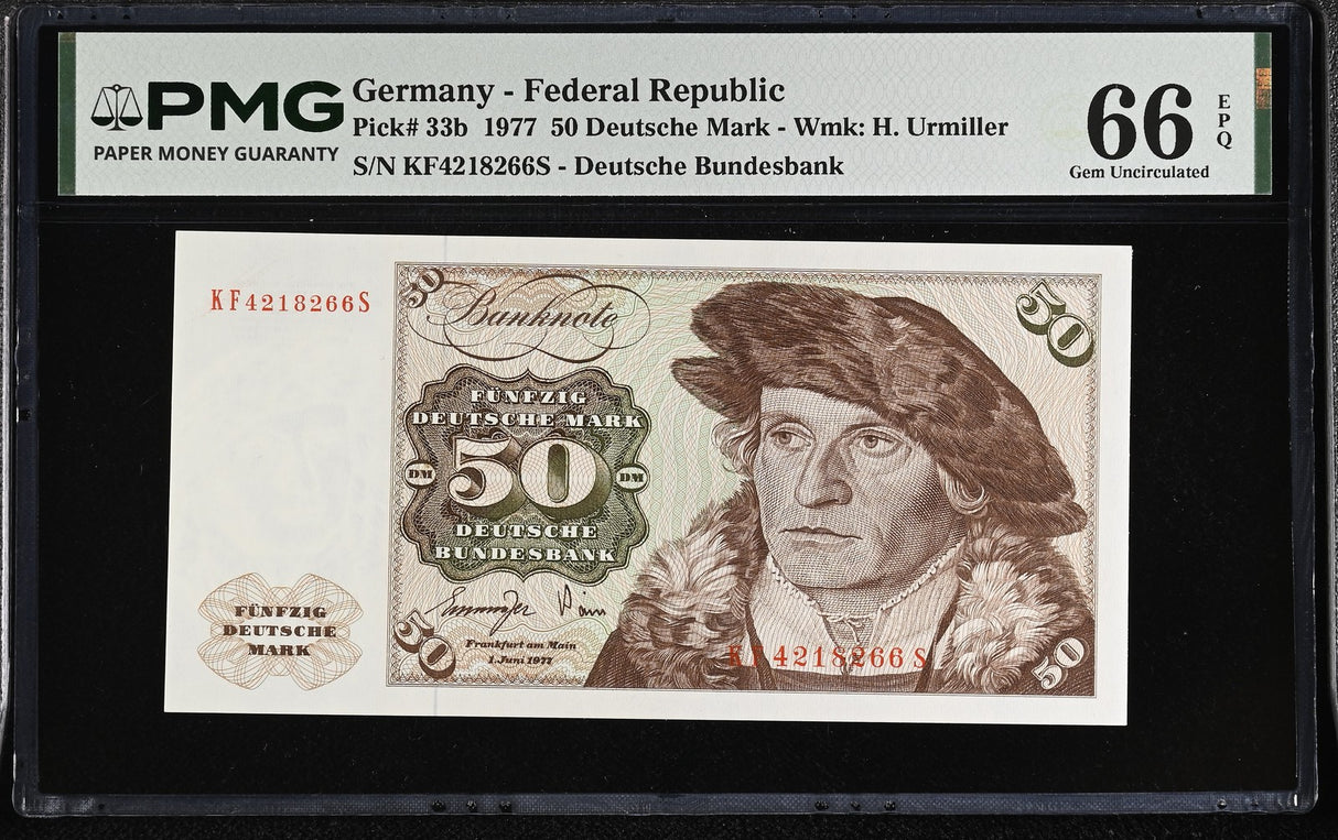 Germany 50 Deutsche Mark 1977 P 33 b Gem UNC PMG 66 EPQ