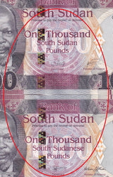 South Sudan 1000 Pounds 2024 P 21 NEW Letter UNC , Ostriches