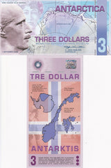 Antarctica 3 Dollars 2008 Polymer UNC