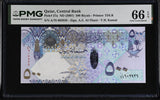 Qatar 500 Riyals ND 2007 P 27 a Gem UNC PMG 66 EPQ ,Printer TDLR