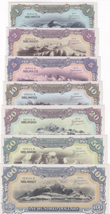 Marie Byrd Land Set 7, 1 2 5 10 20 50 100 banknotes 2014 Fantasy