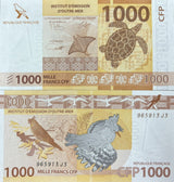 French Pacific Territories 1000 Francs ND 2019 / 2025 P 6 NEW Sign UNC