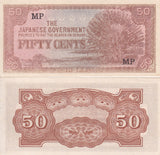 MALAYA 50 CENTS JAPANESE OCCUPATION P M4 "MP" UNC
