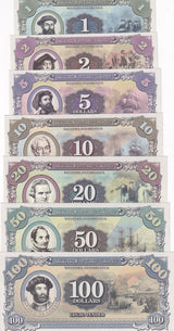 Marie Byrd Land Set 7, 1 2 5 10 20 50 100 banknotes 2014 Fantasy