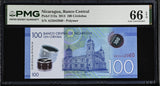 Nicaragua 100 Cordobas 2014 Polymer P 212 a Gem UNC PMG 66 EPQ