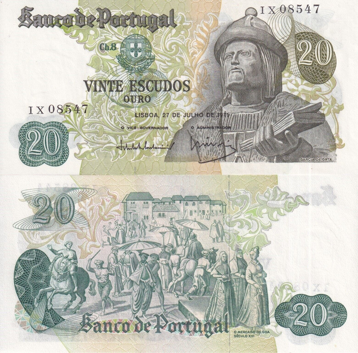 Portugal 20 Escudos 1971 P 173 UNC