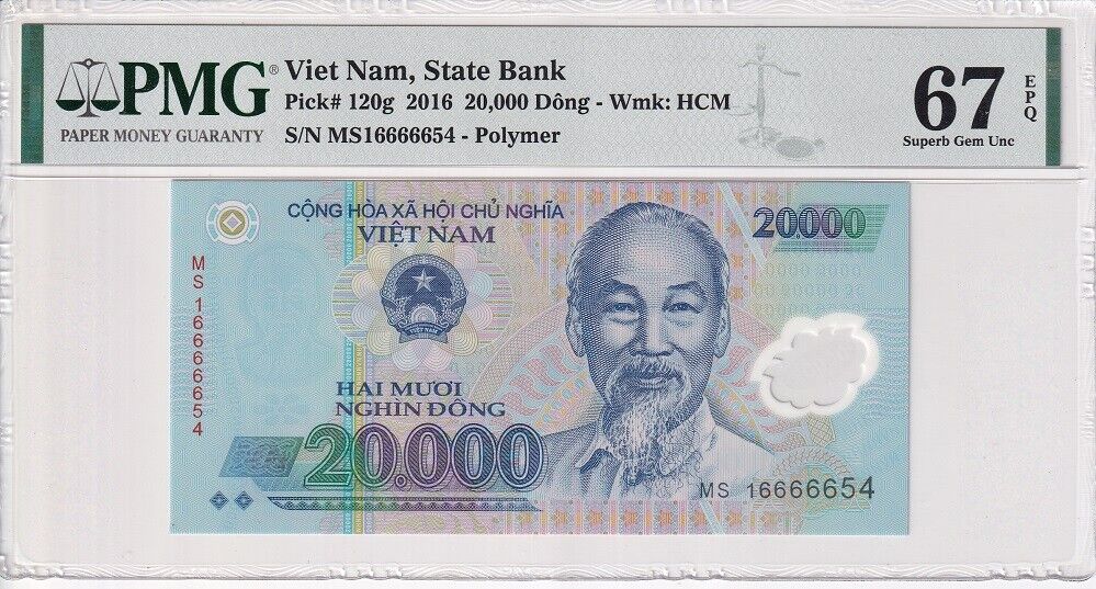 Vietnam 20000 Dong 2016 P 120 g #166654 Superb Gem UNC PMG 67 EPQ