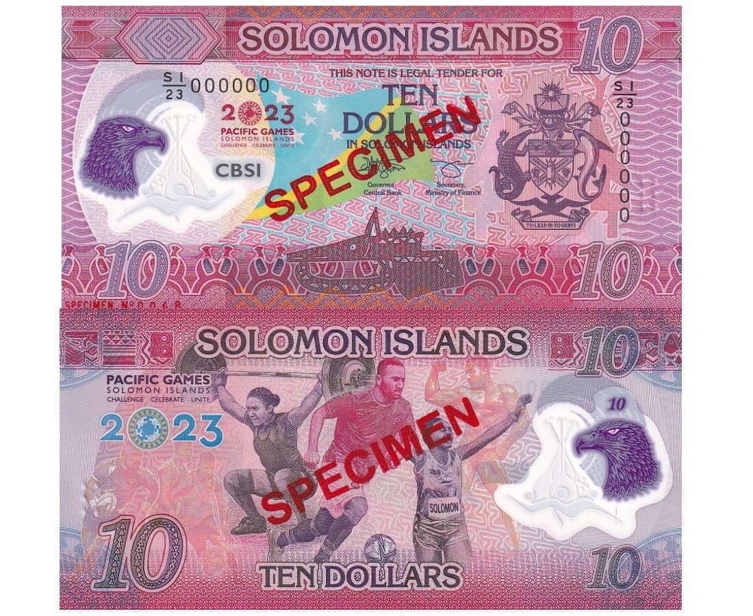 Solomon Islands 10 Dollars ND 2023 P 39 Commemorative polymer Specimen UNC