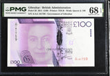 Gibraltar 100 Pounds 2011 P 39 Superb Gem UNC PMG 68 EPQ