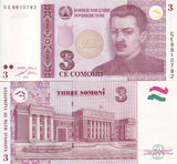 Tajikistan 3 Somoni 1999/2010 P 20 UNC