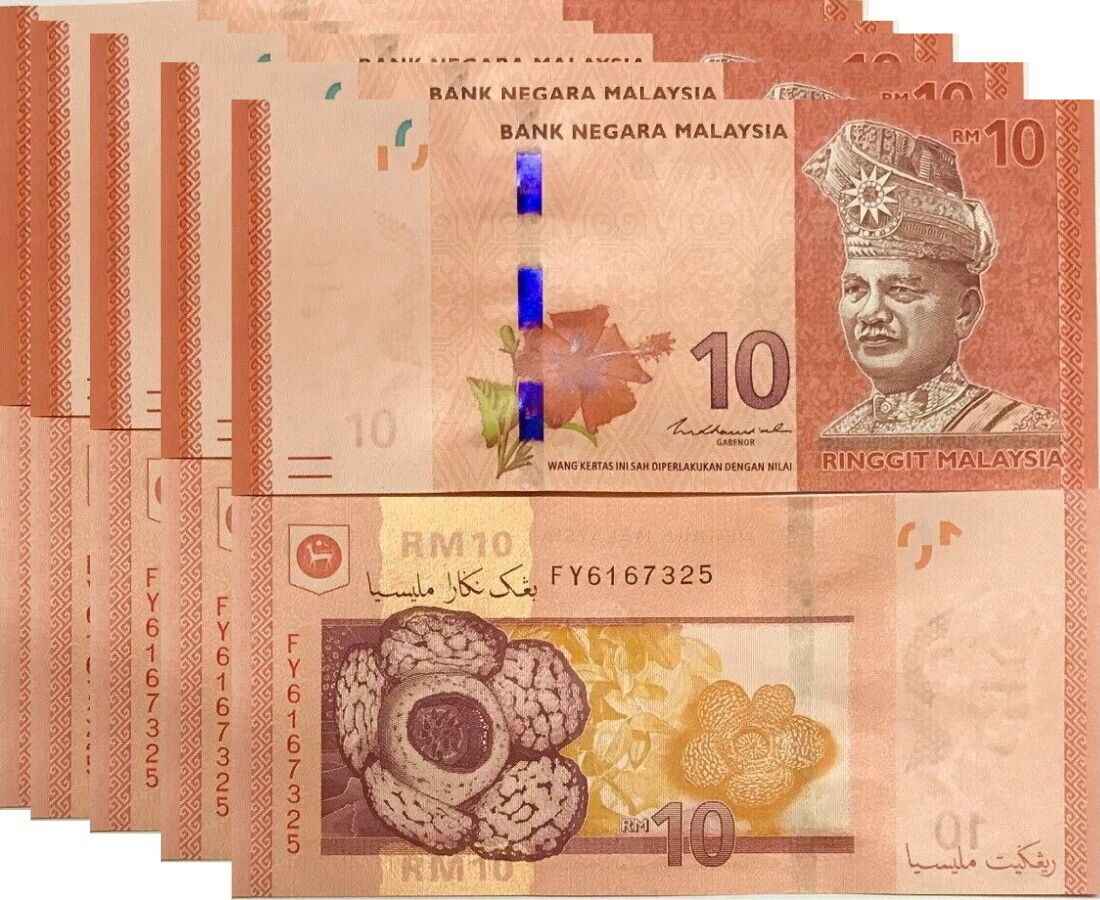 Malaysia 10 Ringgit ND 2011 (2021) New Sign P 53 c UNC LOT 5 PCS