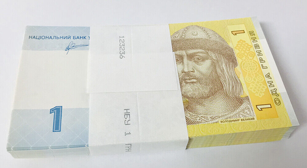 Ukraine 1 Hrivna 2011 P 116Ab UNC LOT 100 PCS 1 BUNDLE