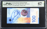 Switzerland 100 Franken 2018 ND 2019 P 77Ab Superb Gem UNC PMG 67 EPQ