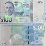 Belize set 6 UNC 2 5 10 20 50 100 Dollars 2025 P 73 74 75 76 77 78 NEW Design