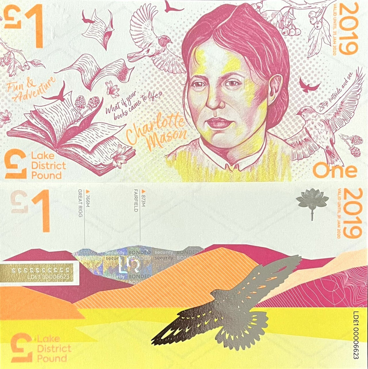 England Lake District 1 Pound 2019 Local Money Charlotte Mason  UNC