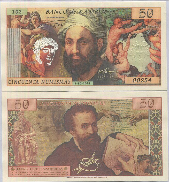 KAMBERRA 50 NUMISMAS 2021 Private FANTASY Michelangelo Upgraded security