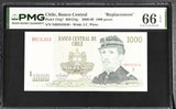 Chile 1000 Pesos 2007 P 154 g* Replacement Gem UNC PMG 66 EPQ TOP POP