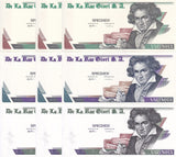 TEST Note set 3 x Lot 3 = 9 Pcs BEETHOVEN SPECIMEN VARINOTA DE LA RUE One Side