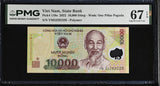 Vietnam 10000 Dong 2022 Polymer P 119 o Superb Gem UNC PMG 67 EPQ