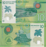 Nicaragua 10 Cordobas 2022/2024 P 209 c Polymer UNC