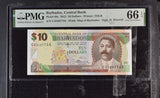 Barbados 10 Dollars 2012 P 68 c Gem UNC PMG 66 EPQ