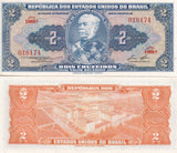 Brazil 2 Cruzeiros ND 1954 - 1958 P 151 b UNC