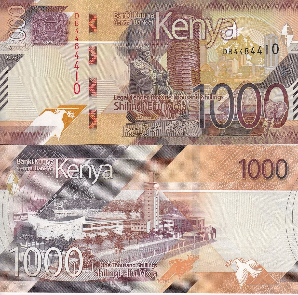 Kenya 1000 Shillings 2024 P 56 NEW UNC