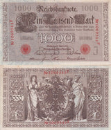 GERMANY Reichsbank 1000 Mark 1910 P 44 b AUnc