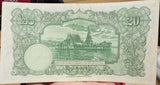 THAILAND 20 BAHT 1936 P 29 TDLR Phra Samut Chedi King RAMA XIII XF-