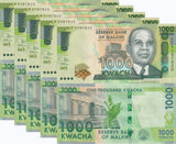 Malawi 1000 Kwacha 2020 P 67 UNC LOT 5 PCS