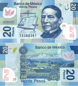 Mexico 20 Pesos 2016 P 122 Series AC Polymer Random Prefix UNC