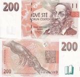 Czech Republic 200 Korun 1998 P 19 d UNC