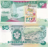 Singapore 5 Dollars ND 1997 Harrison Printer P 35 UNC Singapore Container Termi