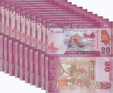Sri Lanka 20 Rupees 2017 P 123 UNC LOT 10 PCS