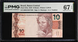 Brazil 10 Reais 2010 P 254 a Superb Gem UNC PMG 67 EPQ