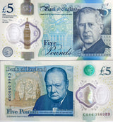 GREAT BRITAIN 5 Pounds 2023 2024 P 398 NEW King Charles III Polymer UNC