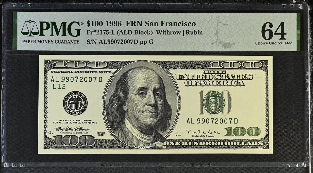 United States 100 Dollars USA 1996 P 503 San Francisco Choice UNC PMG 64