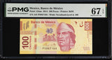 Mexico 100 Pesos 2014 P 124 an Superb Gem UNC PMG 67 EPQ TOP POP