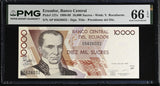 Ecuador 10000 Sucres 1999 P 127 e Gem UNC PMG 66 EPQ