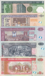 Guatemala Set 5 UNC 1 5 10 20 50 Quetzales 2012 - 2022 P P 115 122 123 124 125