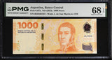 Argentina 1000 Pesos ND 2023 P 367 a Superb Gem UNC PMG 68 EPQ
