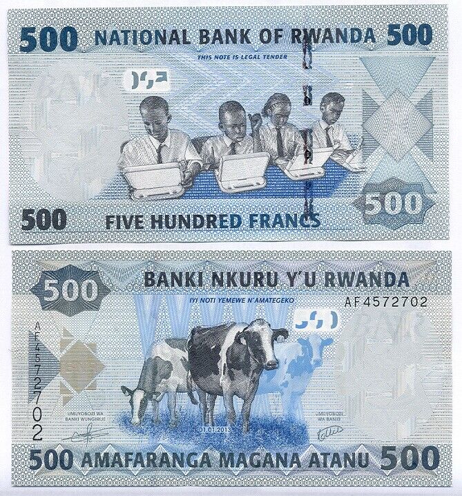 RWANDA 500 FRANCS 2013 P 38 UNC