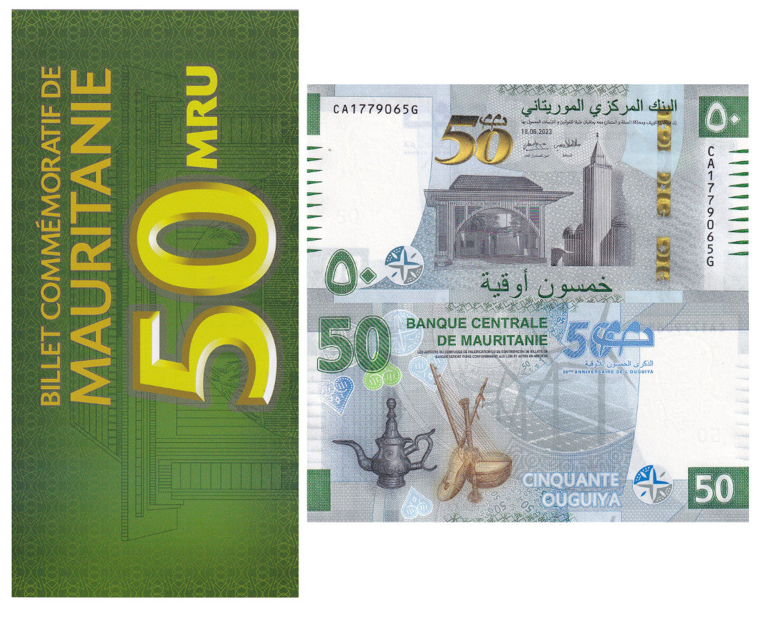 Mauritania 50 Ouguiya 2023 Commemorative Series C P 28 new UNC W/Folder
