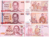 Thailand SET 3 UNC 100 Baht ND 2010-2015 P 123 126 127 Commemorative