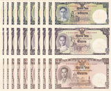 Thailand 1 5 10 Baht ND 2007 P 117 Comm. Uncut UNC W/FOXING LOT 10 PCS No Folder