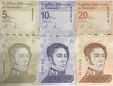 Venezuela SET 3 Pcs 5 10 20 Bolivares Digitales 2021 P 115 116 117 UNC